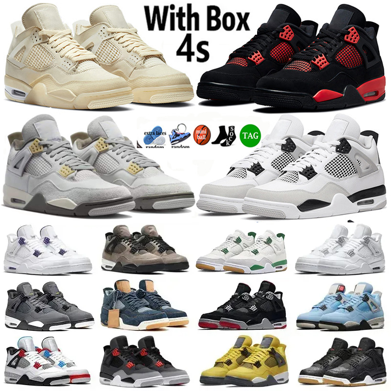 

Jumpman 4 4s Basketball Shoes for Men Women OG Red Thunder Pine Green Military Black Cat White Oreo Sail Seafoam University Blue Bred Mens Womens Sports Sneakers, Diy