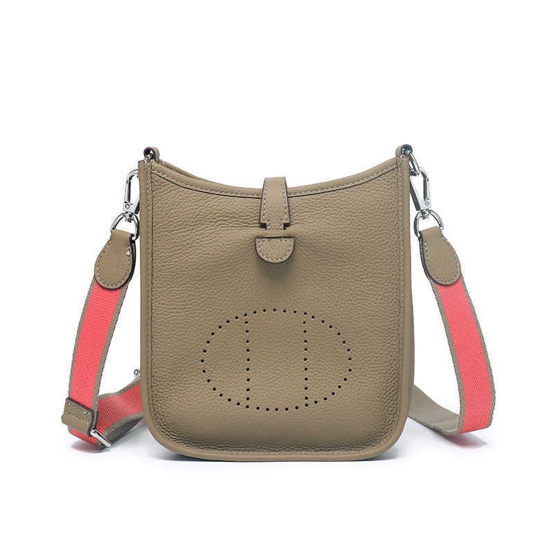 

Designer H Home bag Evelynn messenger Cowhide Evelyns togo litchi pattern hollow bucket leather women's one shoulder mobile phone 1 MFAX