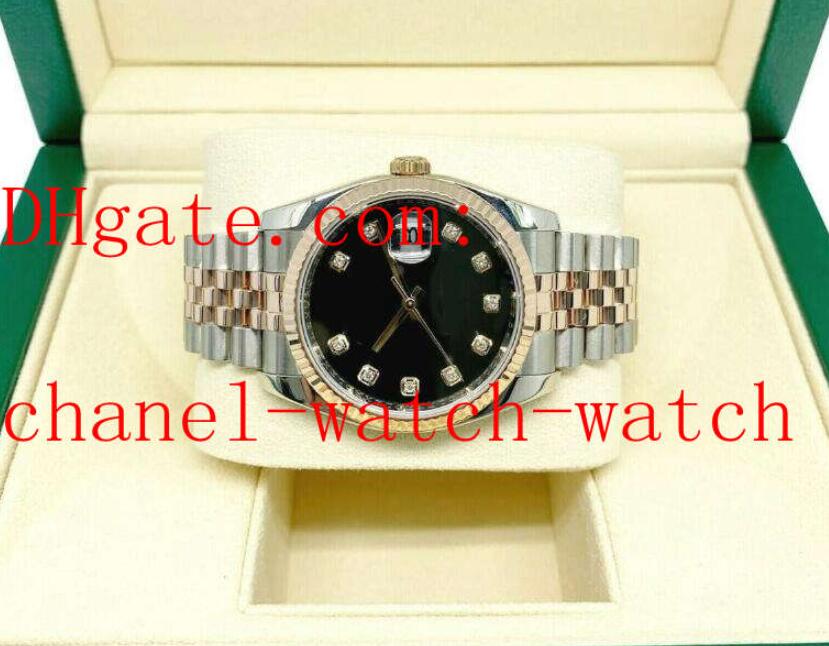

Factory Supplier Top quality 36MM Diamond Men's Womens Automatic Machinery Watch 18K Rose Gold Stainless Steel 116231 Watches With Box, Customize