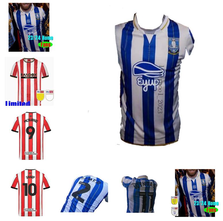 

23 24 Sheffield Wednesday soccer jerseys 2023 20224 palmer Vaulks Callum Paterson Michael Smith Tyreeq Bakinson Mallik Wilks MAN KIDS football shirts top uniforms, Image