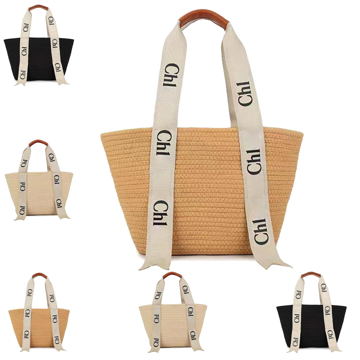 

7a quality Womens woody premium fashion Beach Bag mens tote Straw basket purse designer luggage Shoulder bags luxury large weave Crossbody handbags clutch shop bag, Khaki