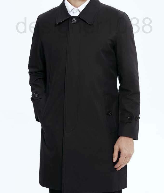 

designer B Family Official Website Same Men' Single breasted Windbreaker Non ironing Mid length Fashion City Polo Coat CM57, Black6