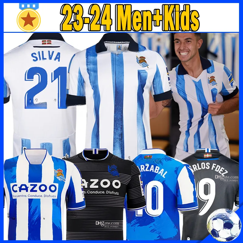 

2023 2024 REAl SOCIEDAD Soccer Jerseys OYARZABAL X. PRIETO SILVA BARRENETXEA CARLOS FDEZ 22 23 Footabll Shirt TAKE TURRIENTES ZUBIMENDI Men Kids Kits Socks Full Sets, Huangjiashehui 22-23 home kids kits