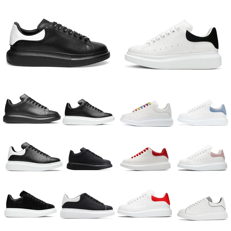 

2023 Designers Oversized Mens Casual Shoes Velvet Espadrilles Train White Black Leather Women Flats Lace Up Platform Alexanders Increased Queens Suede Mcqueens, 34 36-40