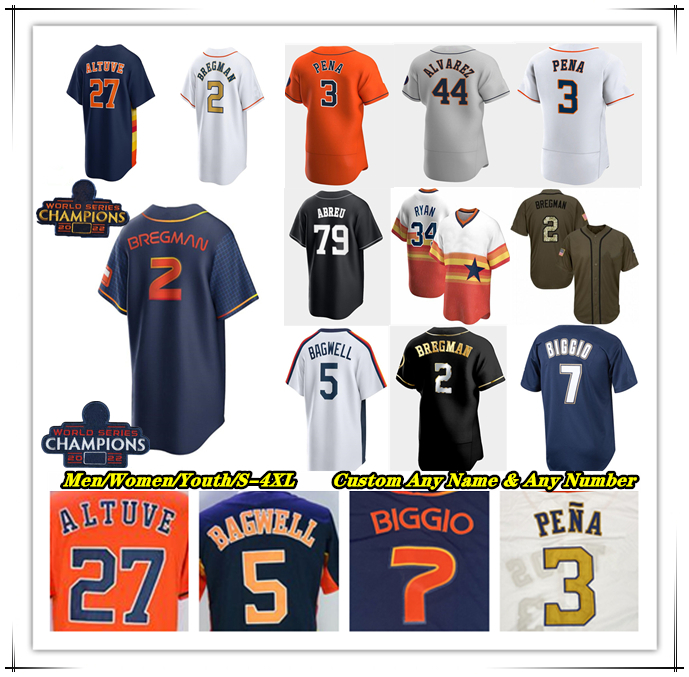 

Baseball Jersey Custom Jake Meyers Martin Maldonado Chas McCormick Cristian Javier Hunter Brown Andy Pettitte Craig Biggio Jeff Bagwell Hensley ASTROS Women Youth, Women navy