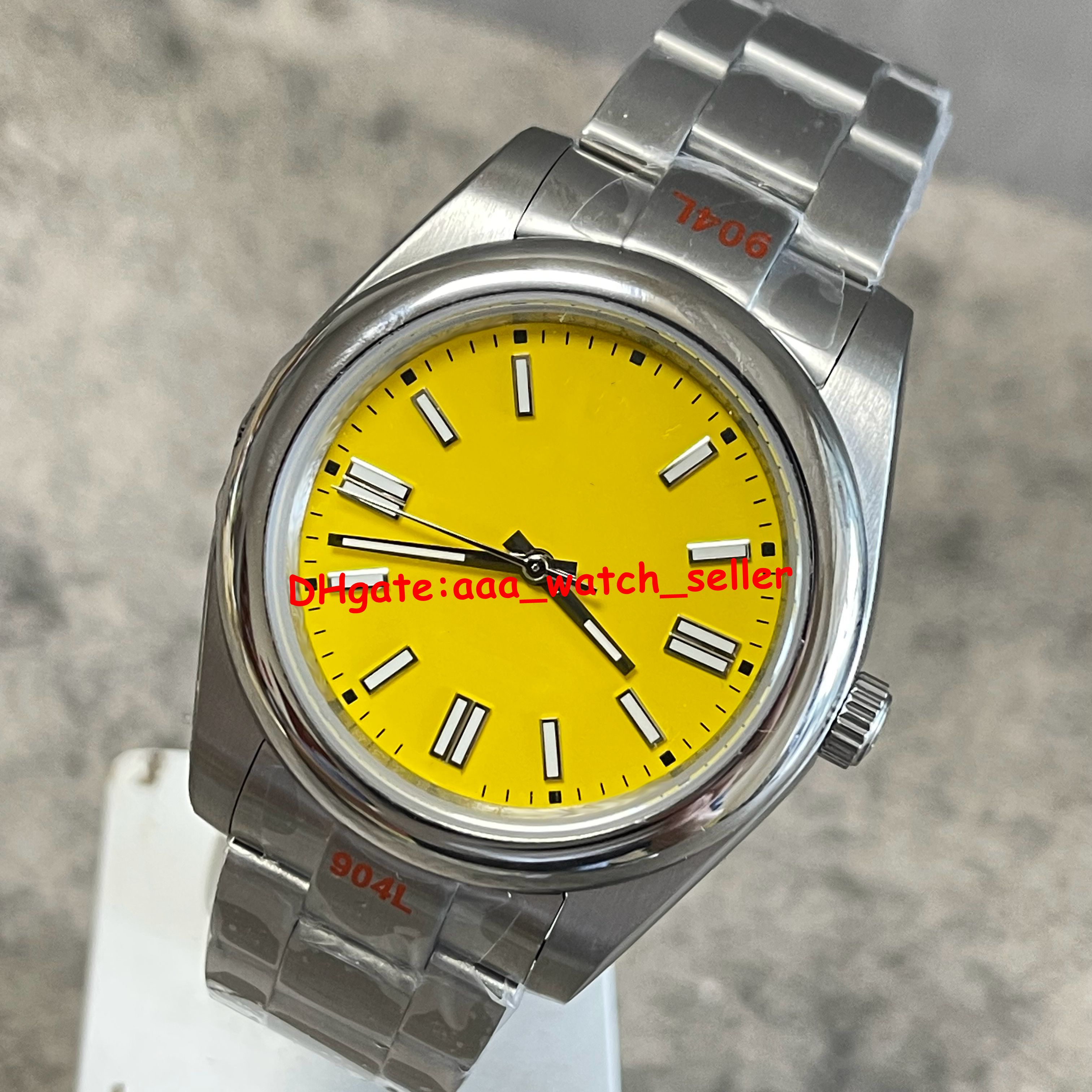 

7 colors high quality U1 version luxury mens watches 36&41mm 124300 126000 smooth bezel automatic movement st9 code stainless steel luminous men's sport wristwatches, P6--black dial