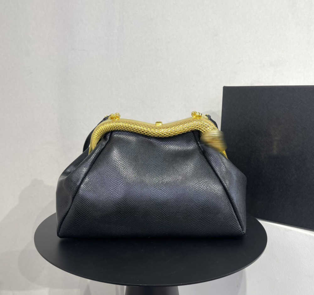 

Evening Bags Luxurys Designers Serpentine Cabochan Shoulder Bags Italy Brand Fashion Snakehead Lock Crossbody Totes Women Snake Handle Leather Tote Handbags2023, Black plain