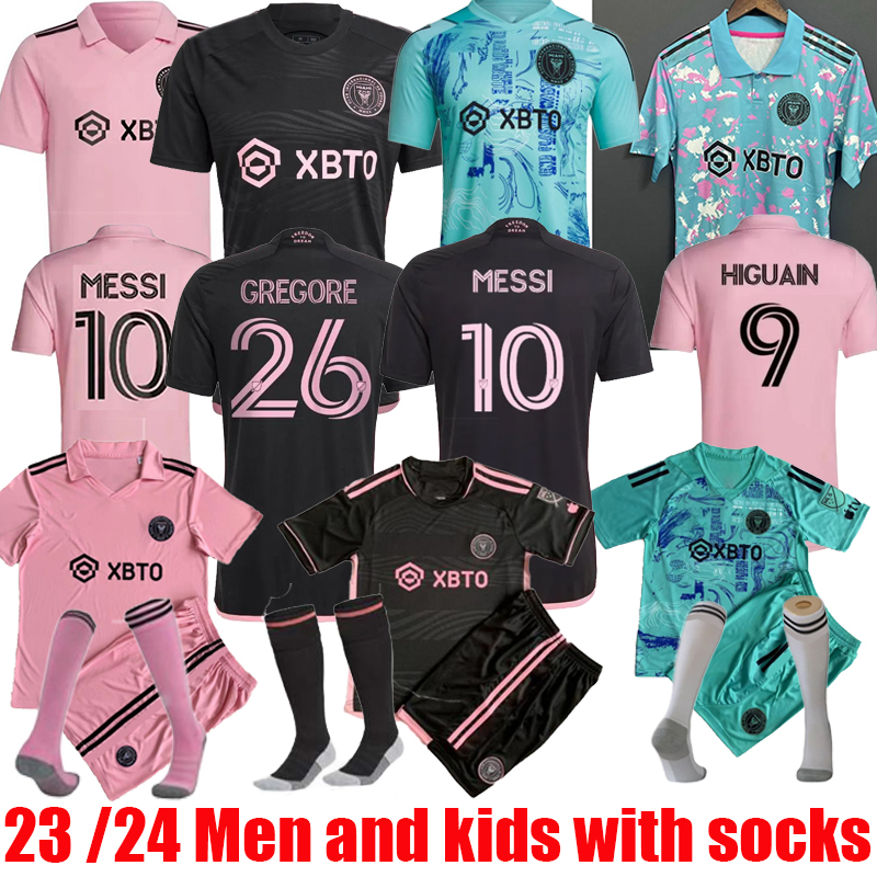 

MLS Inter Miami Soccer Jerseys 23 24 Home Away Third goalkeeper one planet Martinez Yedlin Campana BECKHAM 2023 2024 Football Shirts Men Tops Adult Kids kits socks, One planet (blue)