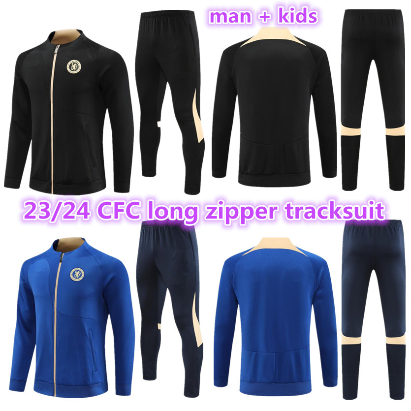 

2023 2024 cfc adult kids tracksuit Training suit soccer tracksuits jacket 23 24 KANTE PULISIC MOUNT HAVERTZ STERLING long Zipper jacket football set survetement