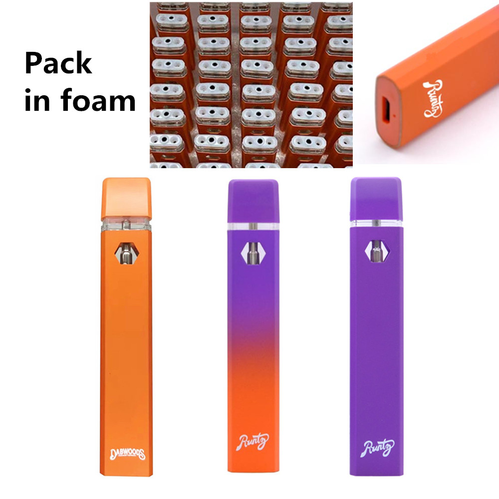 

Wholesale Dabwoods Runty Runtz Disposable Vape Pen Kit Rechargeable 280mAh Battery 1.0ML Empty Cartridges Thick Oil Vaporizer E-Cigarette Kits In Foam Accept OEM
