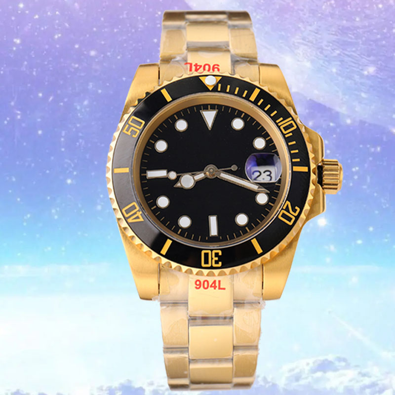 Men&#039;s ceramic bezel Watch 40mm mechanical automatic 2813 movement watch sapphire lens folding buckle orange glow men&#039;s gift Watches-image-875713731