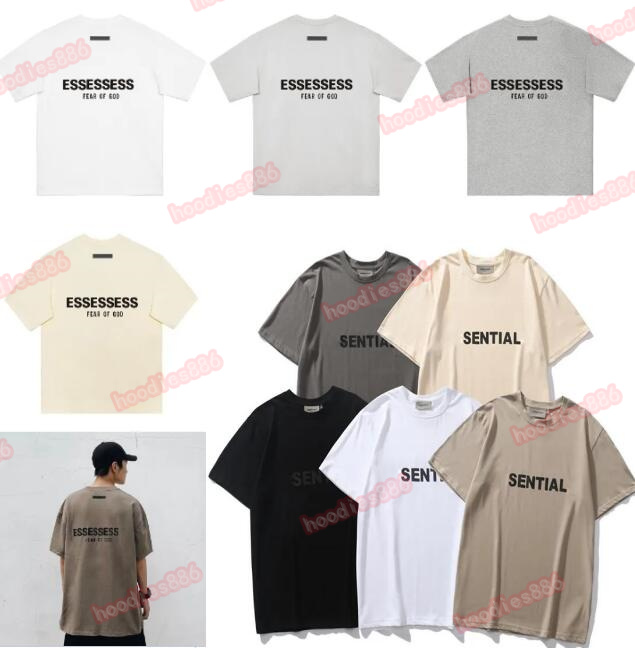 

Designer Fashion Brand Mens T Shirt essent Glued Letter Pattern Short Sleeve Leisure Loose Womens essentail T-Shirt High Street Couple essentiel Clothing Top White, A111