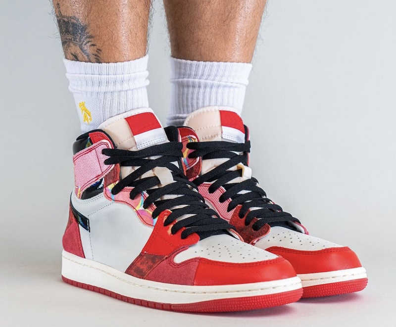 

2023 1 1s Spider-Verse Basketball Shoes Designer Men Women High Og Sneaker DV1748-601 University Red Black White Spider Verse Trainers Sport Sneakers 36-47, Color#1