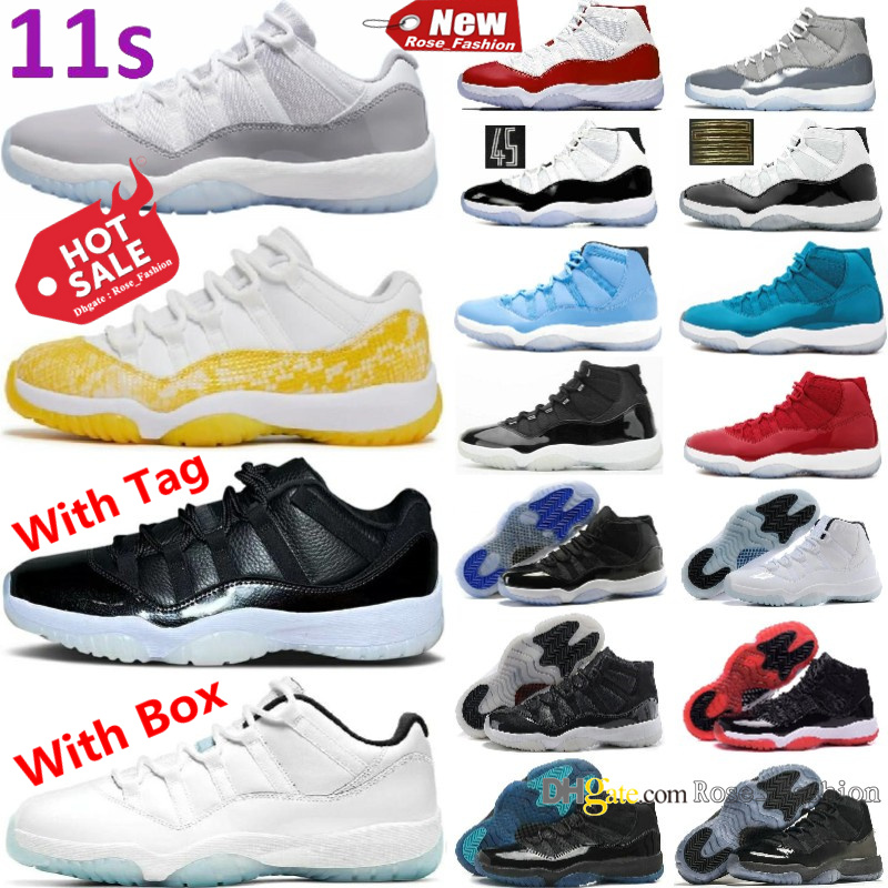 

2023 Newest Neapolitan DMP 11 11s Basketball Shoes Low Low White Cement Cool Grey Yellow Snakeskin Columbia Legend Gamma BluePantone Cherry Bred Olive Men Sneakers, 11s 2019 bred