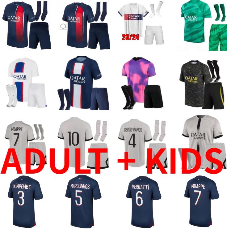

22 23 24 MBAPPE HAKIMI Paris Soccer Jerseys 2023 2024 pSGS PLAYER #30 WIJNALDUM Maillots football shirt MARQUINHOS VERRATTI GANA SERGIO RAMOS adult Men kids kit