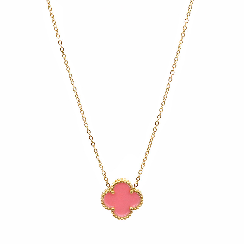 

four leaf clover necklace designer jewelry women necklaces Pendant Necklaces of double-sided multi-color necklace with Fashion custom made flower necklace