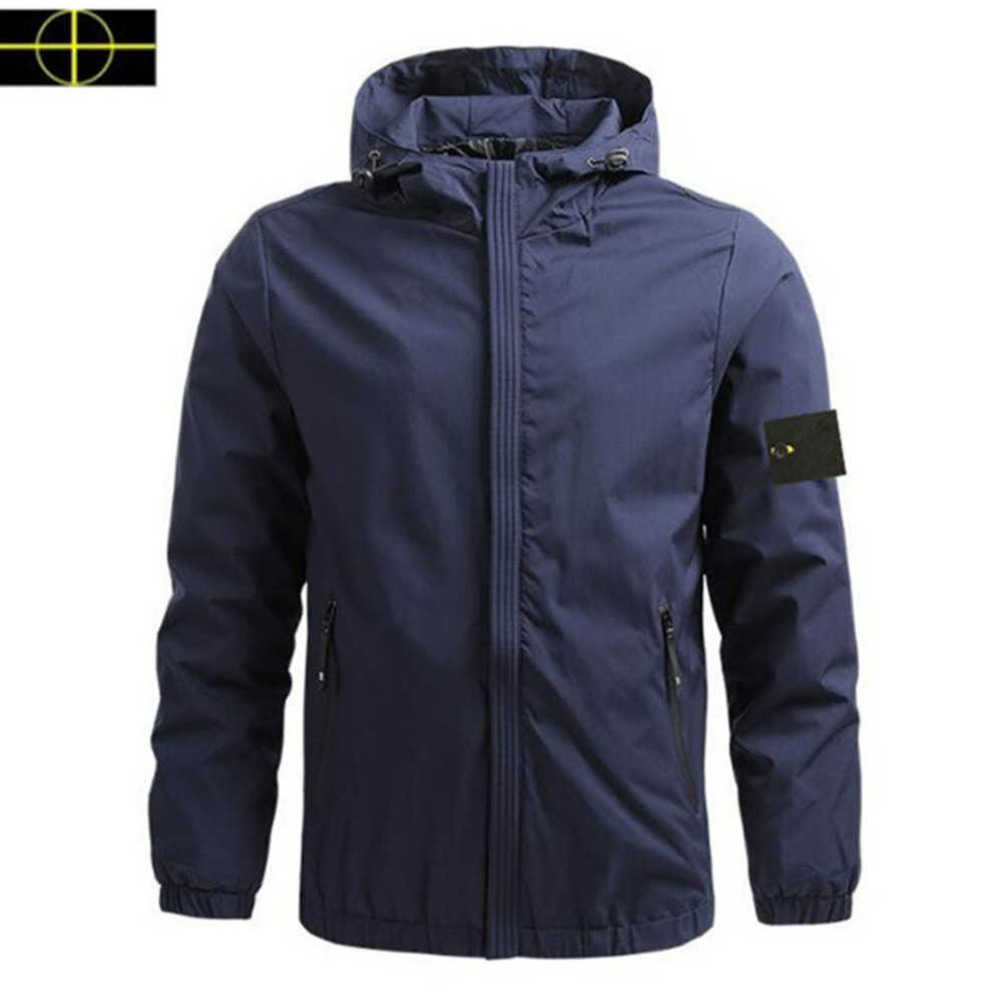 

23s plus size coat Jacket Spring and Autumn Men's Windbreaker Golf stone island Jacket Brand LOGO Comfortable Coat Travel Thin Section Windproof Large Size Coat, Blue