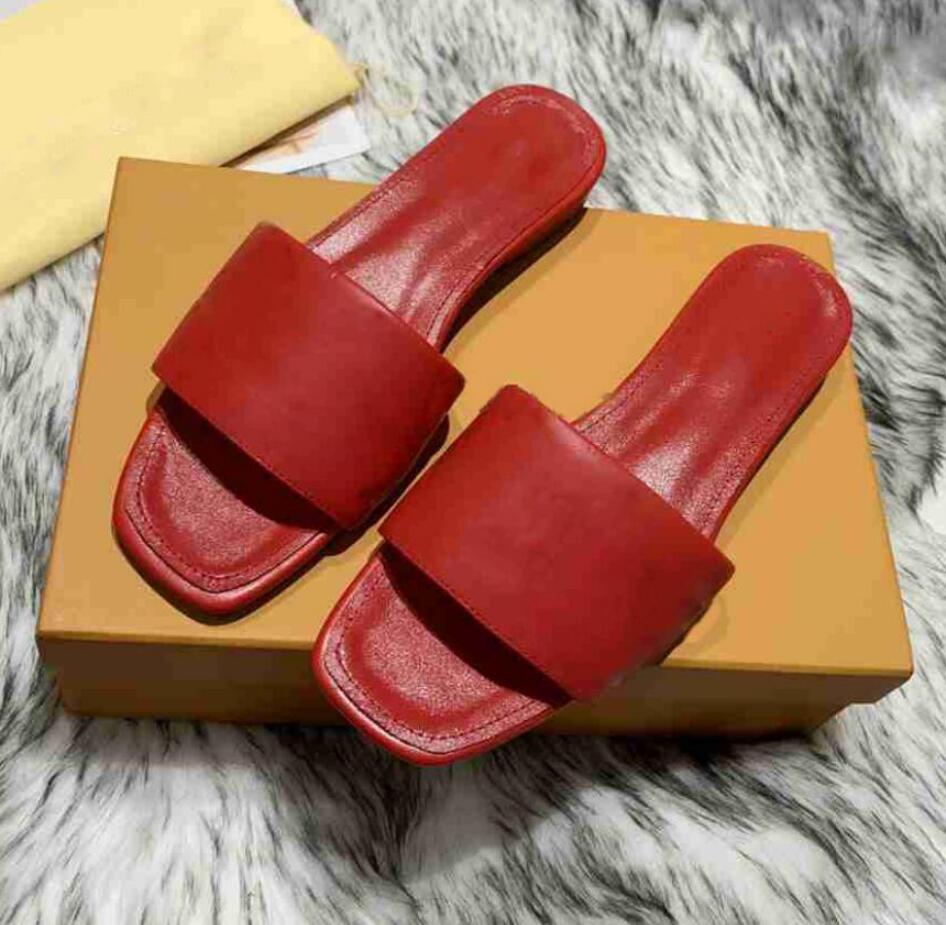 

Luxury Designer Revival Flat Mule Slippers Men Women Slides Sandals Black Pink Orange Blue WATERFRONT White Leather Flip Flops With Box