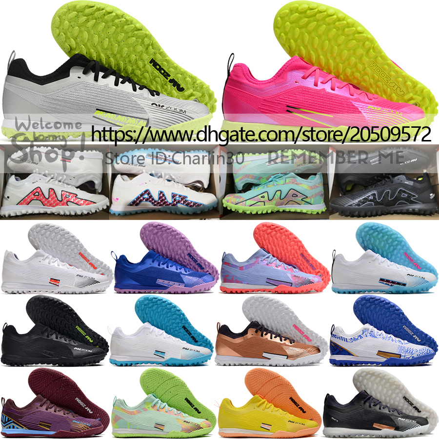 

Send With Bag Quality Football Boots Zoom Mercurial Vapores 15 Pro TF IC Lithe Futsal Soccer Shoes CR7 Ronaldo Mbappe Men 25th Anniversary Indoor Turf Football Cleats, Ic 1