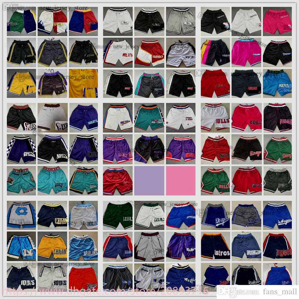 

Retro Man S-XXXL Just Don Basketball Pocket Shorts Casual Sports Hip Pop With Pockets Baseball Zipper Sweatpants Football Breathable Gym Training Beach Pants Short, Choose number on picture