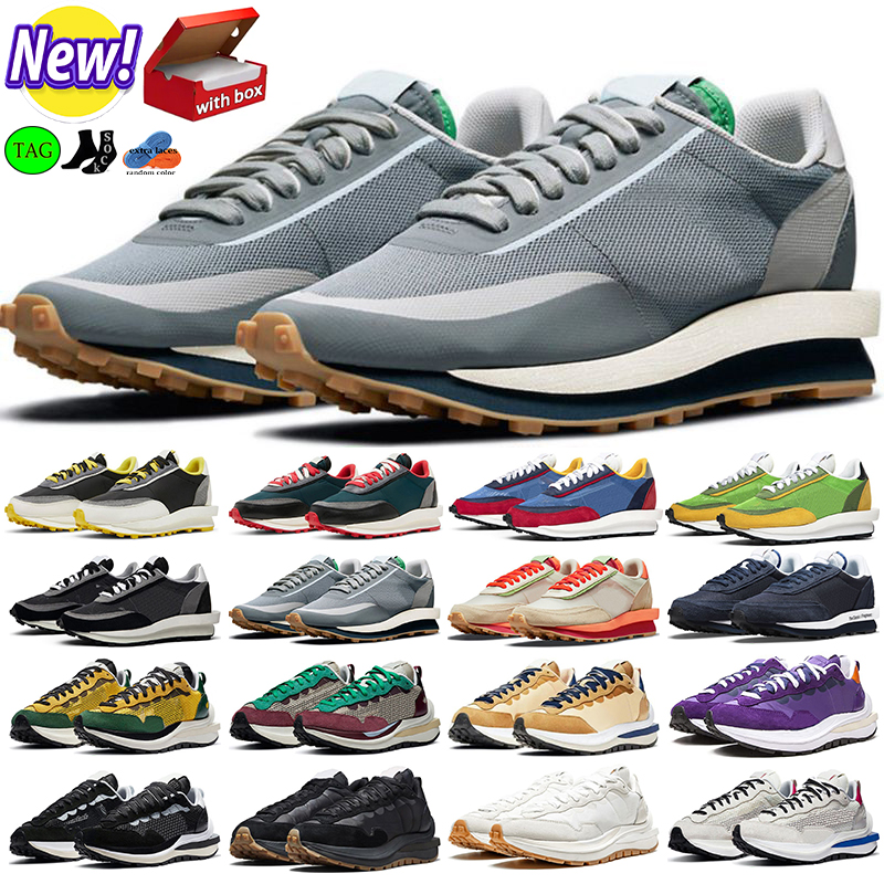 

designer running shoes NEW SACAiS Orange Blaze Waffle VaporWaffle Mens Womens Nylon White Black Sail Gum Sesame Game Royal Fragment Grey Blue Void LDV with box, #18 nylon white