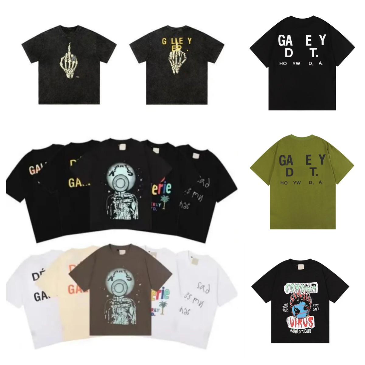 

Mens T Shirt Womens Letter Print Short Sleeve Round Neck cotton material Galleryes depts Designer Summer Gallary Shirt Alphabet Printed Polo Size S-5XL