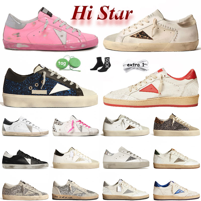 

2023 designer sneakers golden superstar doold dirty sports shoes men women famous brand ball hi star casual white leather flat dhgate trainers, Item.1 black white leather