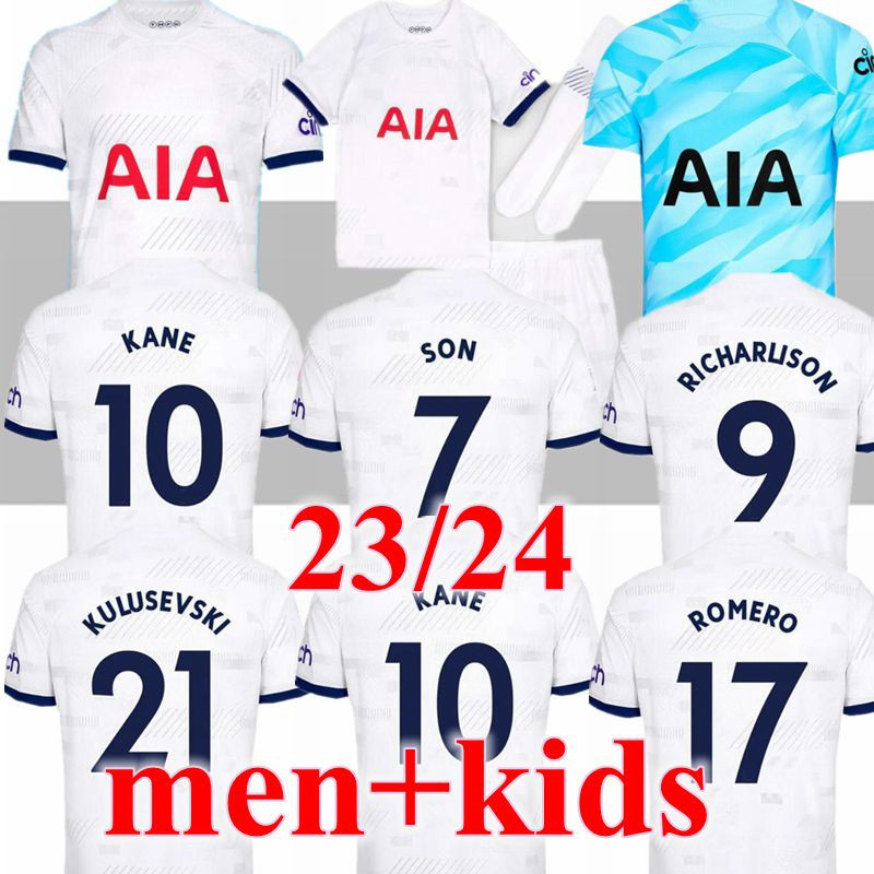 

23 24 Soccer Jerseys KULUSEVSKI KANE SON Tottenham RICHARLISON PERISIC PEDRO PORRO 2023 2024 DANJUMA ROMERO Football kit shirt SPURS top Men kids set, 2324 long sleeve