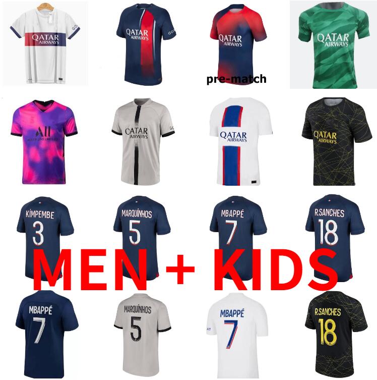 

PLAYER 30 10 MBAPPE 7 soccer jersey HAKIMI SERGIO RAMOS SANCHES psGS 22 23 Maillots football shirt 2023 2024 KIMPEMBE MARQUINHOS men kids kit sets uniform enfants
