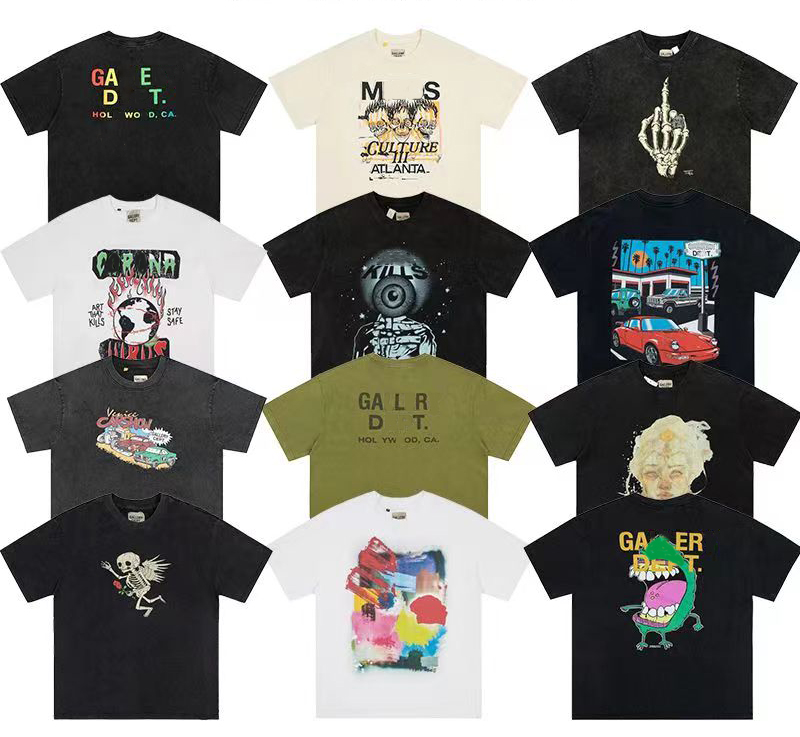 

T-shirts Galleryes depts Designer Summer Gallary Shirt Alphabet Printed High Quality T Shirt Letter Print Round Neck Short Sleeve Black White Fashion Men Women Tee