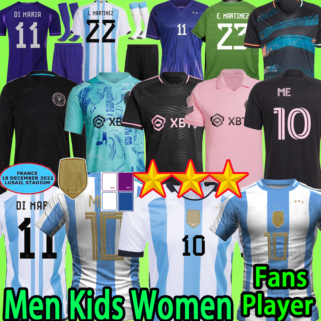 

Miami Soccer Jerseys Inter 22 23 24 Men sets Kids kit Argentina uniform women MARADONA 2022 2023 2024 YEDLIN MOTA Special Edition boys football shirts T finals 3 stars, 2022 fans version