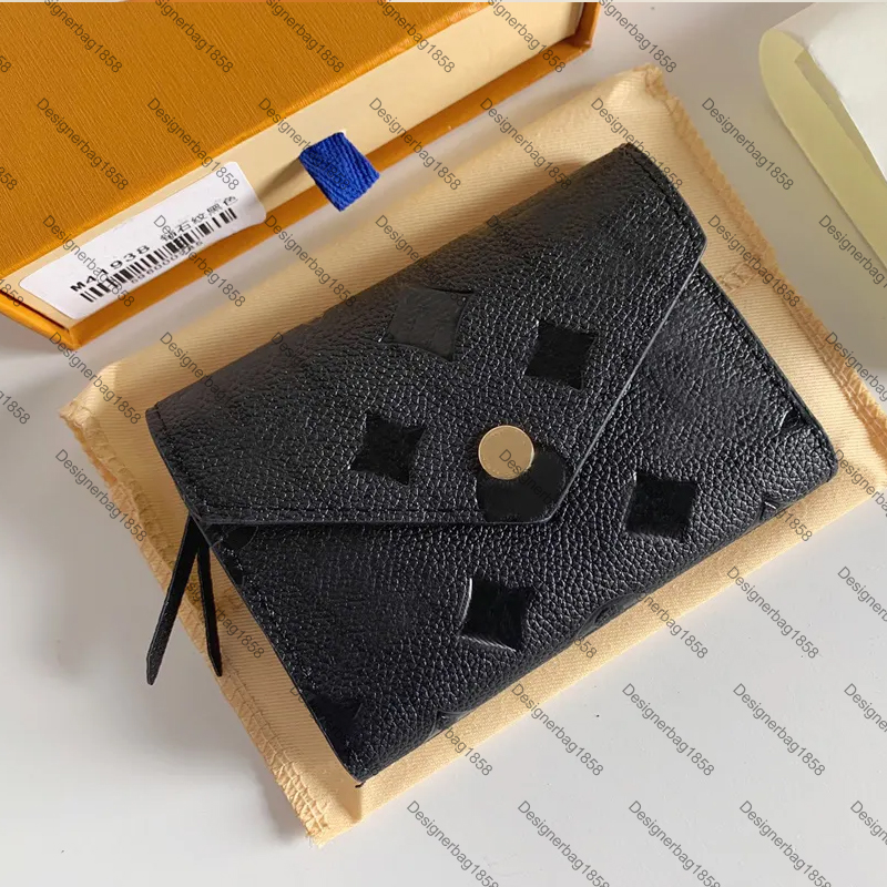 

Leather Wallet designer Victorine short purse card holder with original box M64060