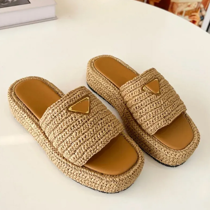 

Espadrilles Triple Slides Sandals Slippers Mules heels Platform Pumps Wedge Genuine leather Beach Slip On shoes Women's luxury designers Factory Free delivery, White