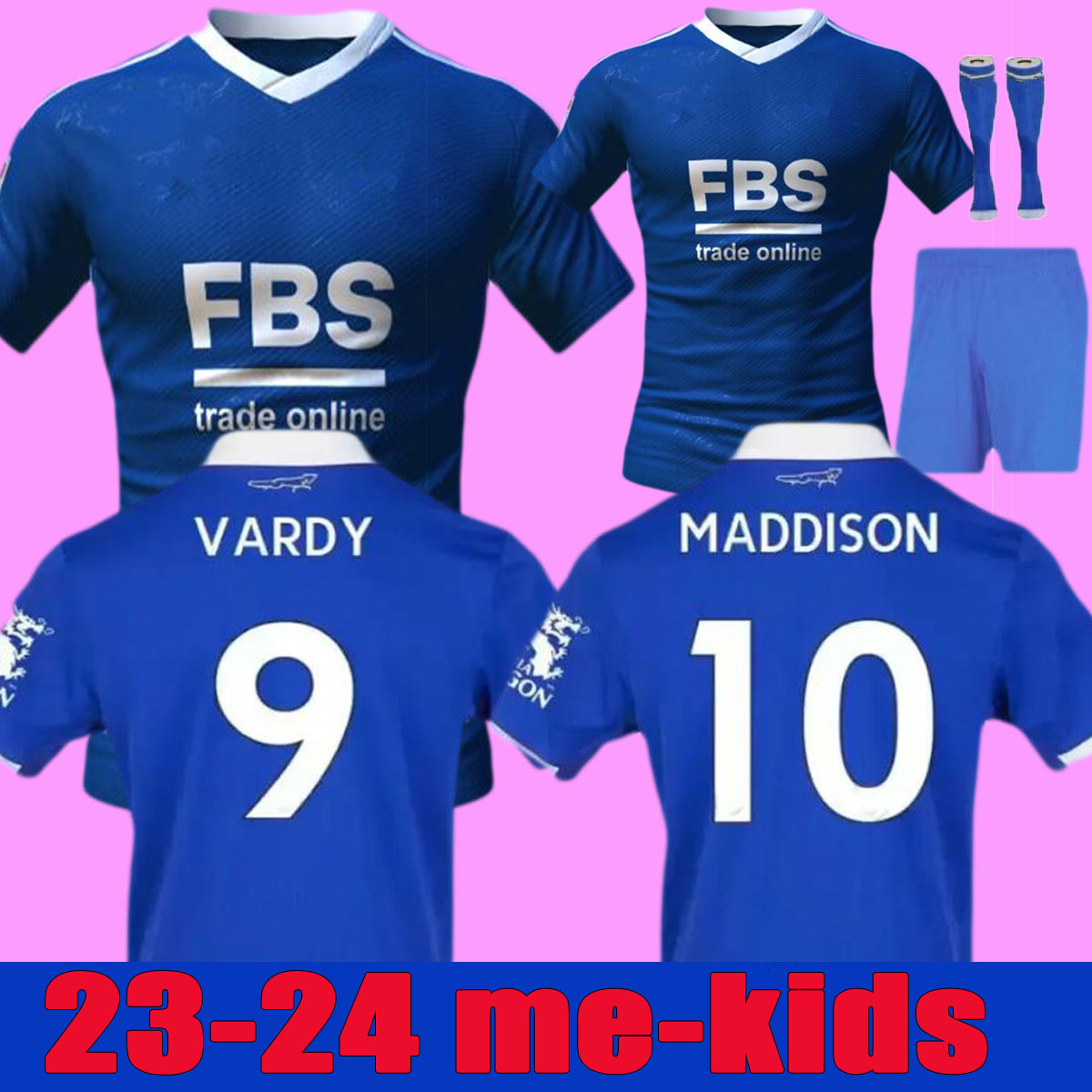 

23 24 Leicester Home Soccer Jerseys Vardy BARNES Tielemans VARDY MADDISON IHEANACHO AYOZE NDIDI DAKA LOOKMAN 2023 2024 City Football Uniforms Men kids kits Shirt, 23-24 home jersey