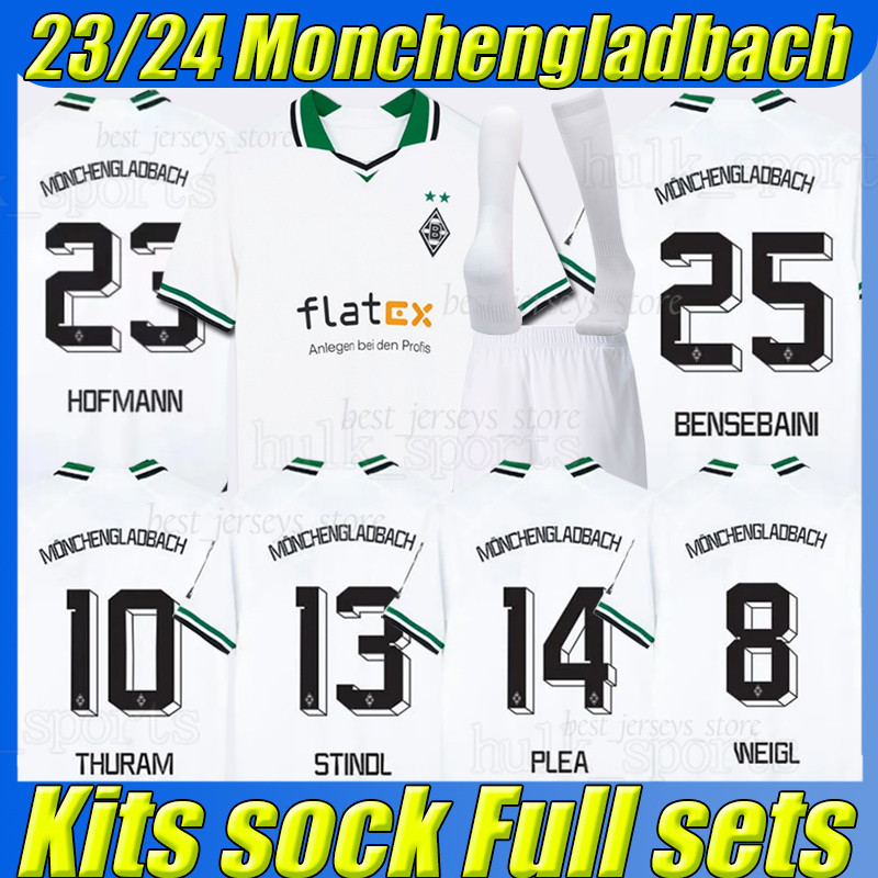 

23/24 Borussia Monchengladbach soccer jerseys 2023 Gladbach STINDL ELVEDI PLEA ZAKARIA NEUHAUS GINTER THURAM EMBOLO men kids Kits sock set foootball shirts, 22-23 away