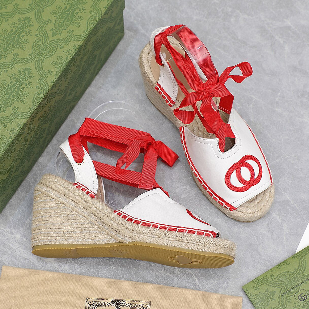 

Summer Canvas Embroidered peep Toes shoes Espadrilles Sandals wedge Patform pumps heels women's luxury designers Fashion ankle strap Casual shoes With box, Yellow 4#