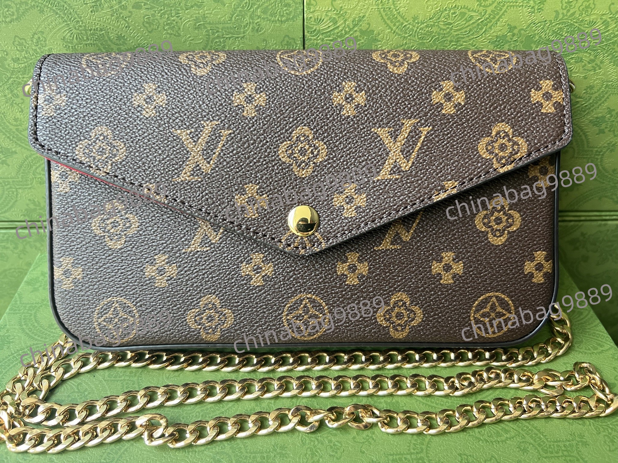 

Classic New Handbag Bag Women Embossing Leather Handbags Womens Crossbody VINTAGE Clutch Tote Messenger Shoulder Bags with box handbag, White grid 61276