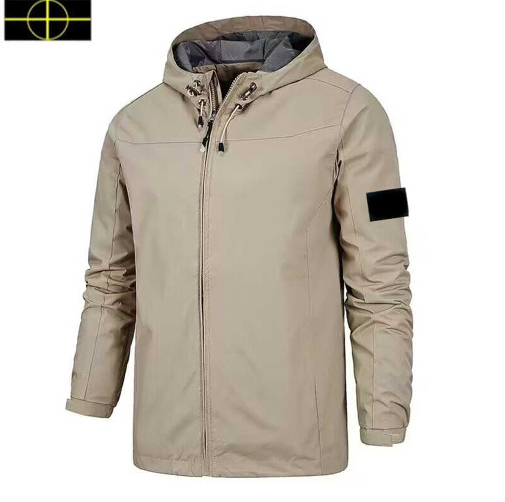 

23ss plus size coat Designer's New Men's stone island Jacket Rushsuit Men's Long Sleeve Casual Sports Brand Zipper Outdoor Waterproof Coat Men's Dress Jacket, Black