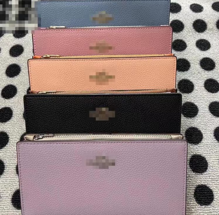 

Long Wallet Women Solid Zipper Wallet Coin Pocket 8329, Blue