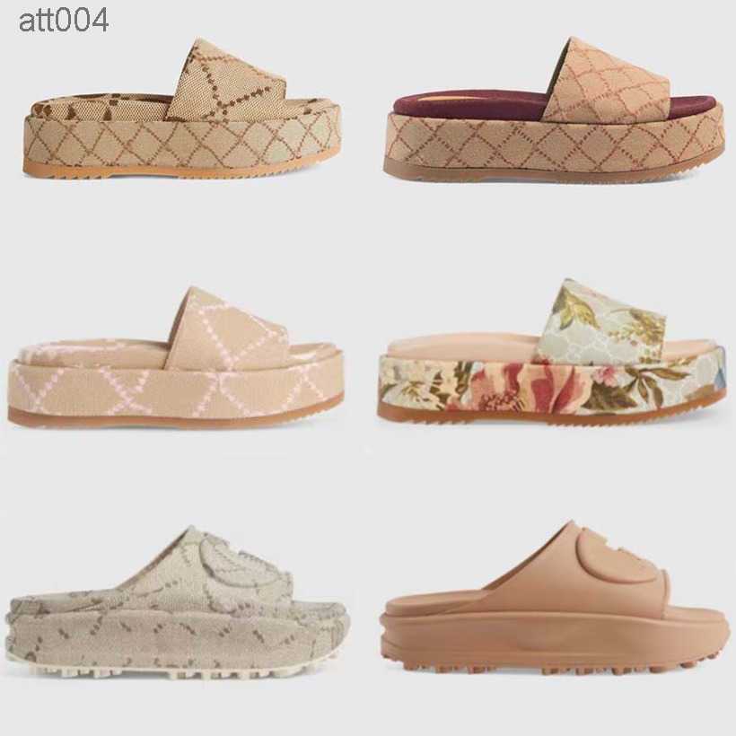 

woman Designer slippers fashion Sandals Beach Thick bottom slipper Luxury platform Alphabet lady Leather flat¡gUcCiS¡slides, #16