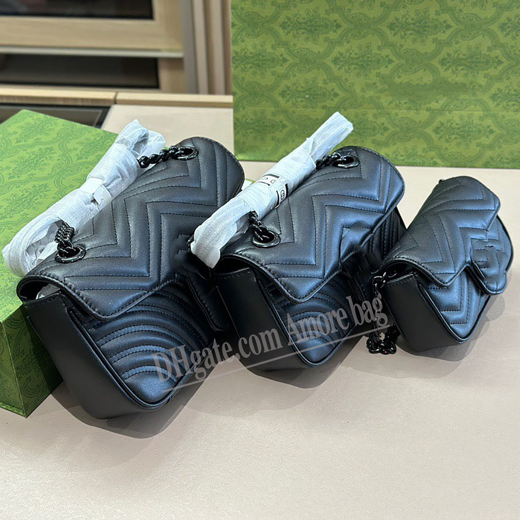 

3 Sizes Marmonts Designer Bags Crossbody Bags Shoulder bag LUXURY Fashion Classic Woman Chain Bag Handbag Wallet Clutch Metallic With Serial Numbe