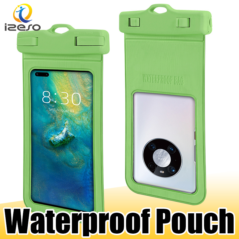 

IPX8 Waterproof Phone Pouch Universal Big Size Cellphone Dry Bag Case for iPhone 14 13 12 11 Pro Max Samsung S23 Plus izeso, White