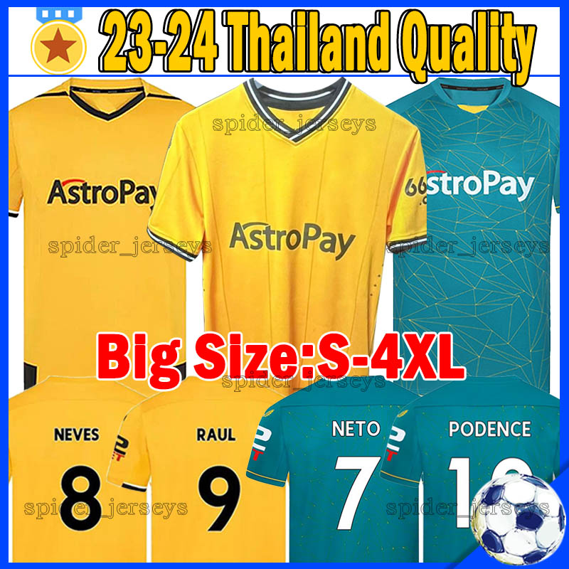 

XXXL 4XL 2023 2024 SARABIA WolVes Soccer Jerseys RAUL MATHEUS NETO NEVES TRAORE 22 23 PODENCE LEMINA HEE CHAN ADAMA RAUL Football Shirts Big Size Men Kids Kits Uniforms, Langdui 22-23 away