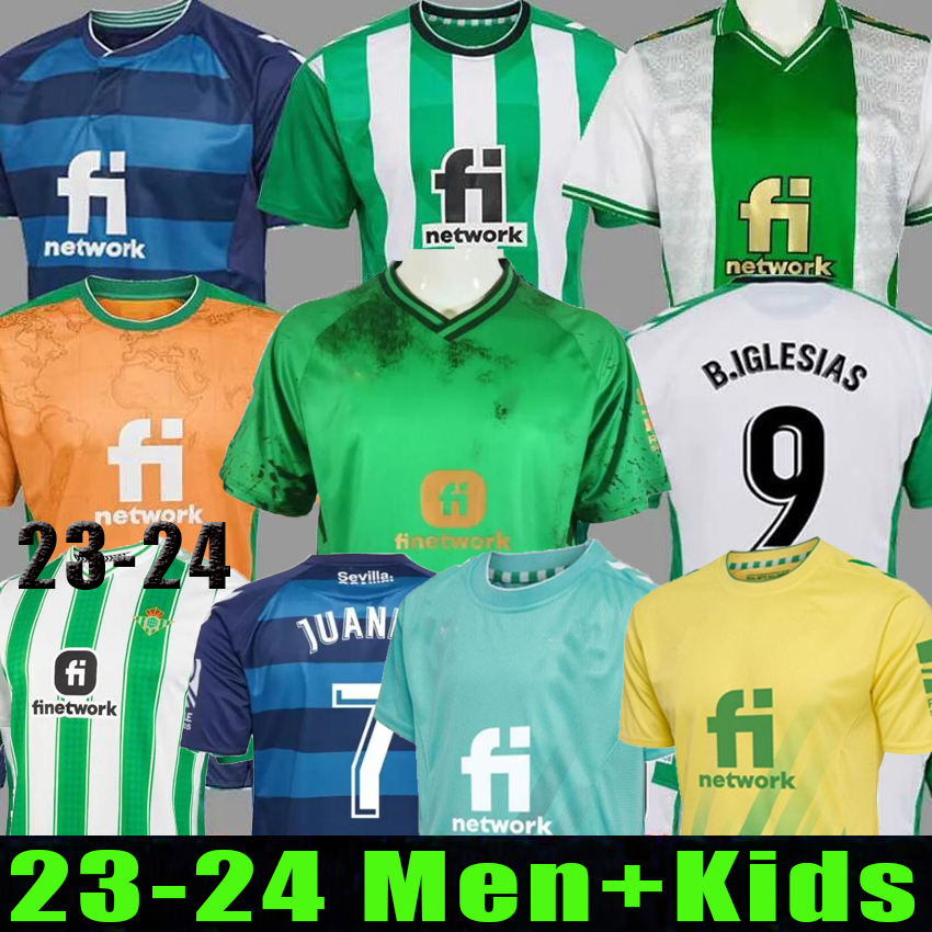 

22-23-24 real Betis soccer Jerseys copa DEL rey FINAL away JOAQUIN B.Iglesias camiseta de futbol Juanmi ESTADIO FOURTH third 2023 special kids goalkeeper Manga Corta, 22 23 3rd aldult