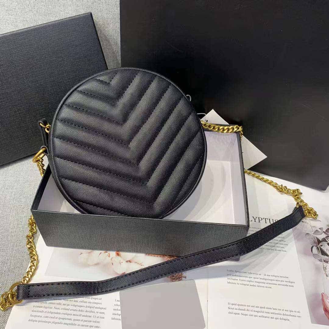 

2023 luxury designer bags round Bags for women caviar genuine leather gold chain shoulder crossbody bag luxurys handbags fashion, Yellow