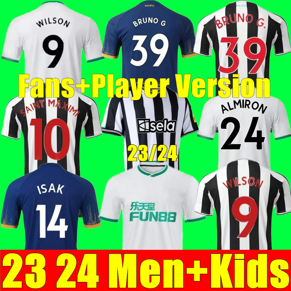 

23 24 Newcastle soccer jerseys ISAK ALMIRON BRUNO G JOELINTON TRIPPIER 2023 2024 UNITED MAXIMIN WILSON TARGETT football shirt men kids pre match fans player version, 22-23 third