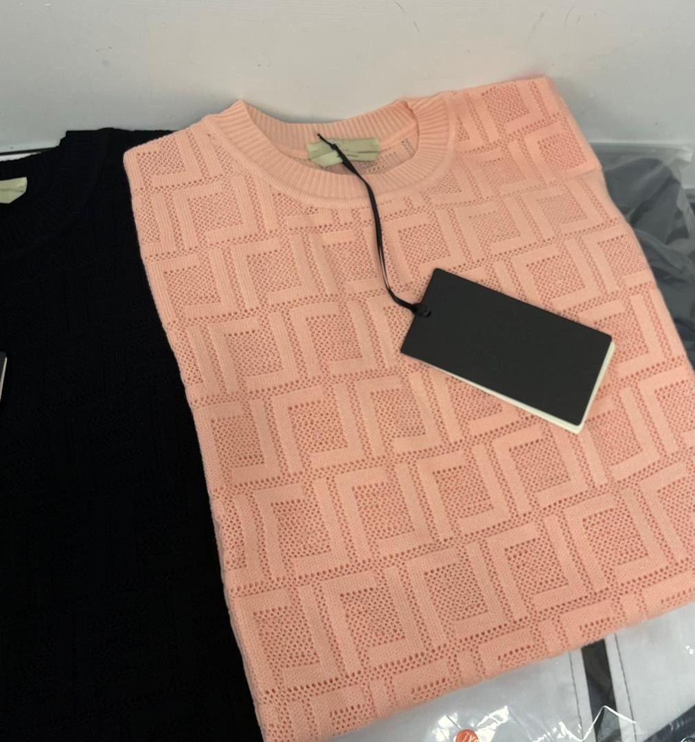 

women knits tee knitted crop top letters hollow out summer short sleeve elegant Tops white black green orange pink color vintage fashion street wear out-fit summer