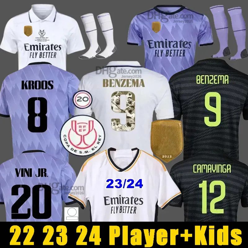 

23 24 BENZEMA ReAL MADRIds Soccer Jerseys VINI JR Football Shirt Fans Player Version CAMAVINGA ALABA SHAZARD ASENSIO MODRIC MARCELO Camiseta Men Kids Kit Uniform, 23/24 home+ucl