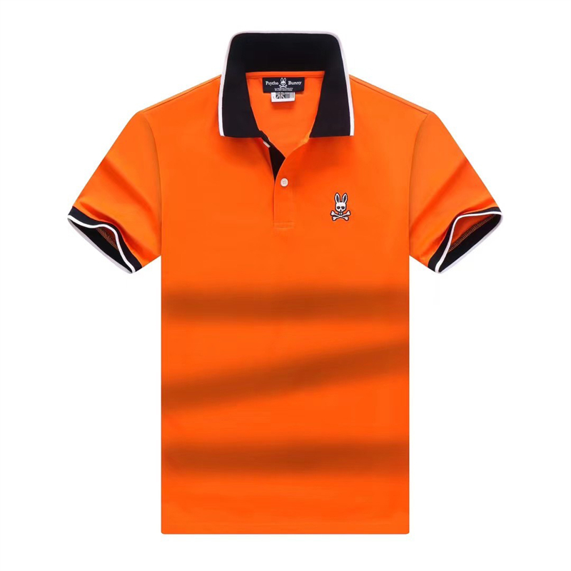 

Psycho Bunny Skull Rabbit Casual Paul Shirt 2023 Summer Thin Cotton Short Sleeve Polo Men's Youth T-shirt