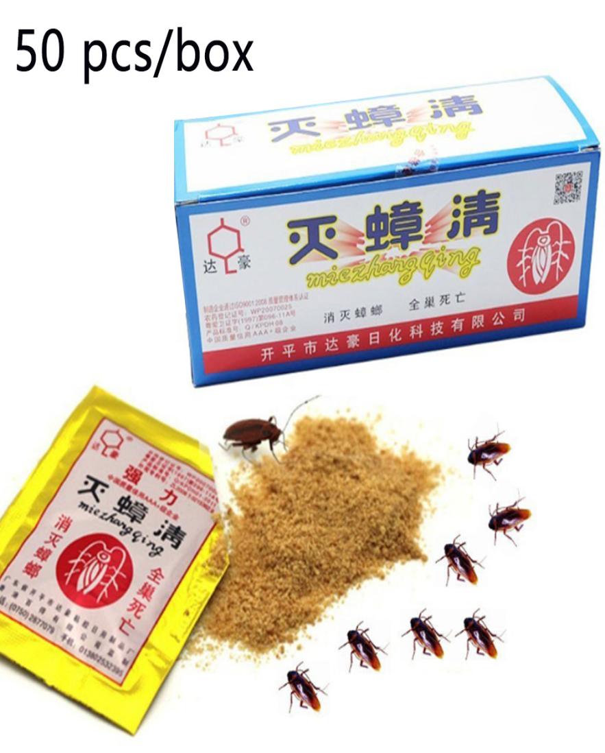 

50bagbox Pest Control Roach Powder Repeller Micro Toxic Cockroach Pesticide1285400